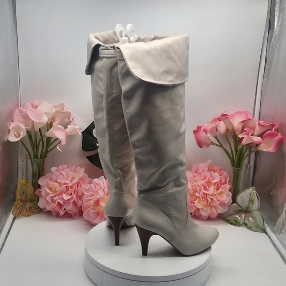 Marc Fisher MF New Cinch Knee High Leather Heeled Boots Size 6.5 - Picture 7 of 14